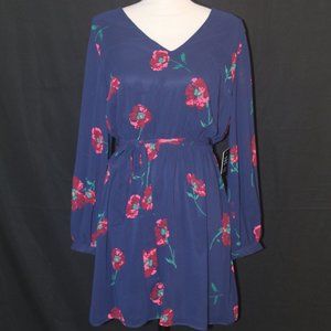 New Express blue floral dress Size M
